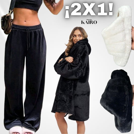 CONJUNTO DE PELUCHE + PANTUFLAS DE PELUCHE DE REGALO! (OFERTA 2X1 EXCLUSIVA)